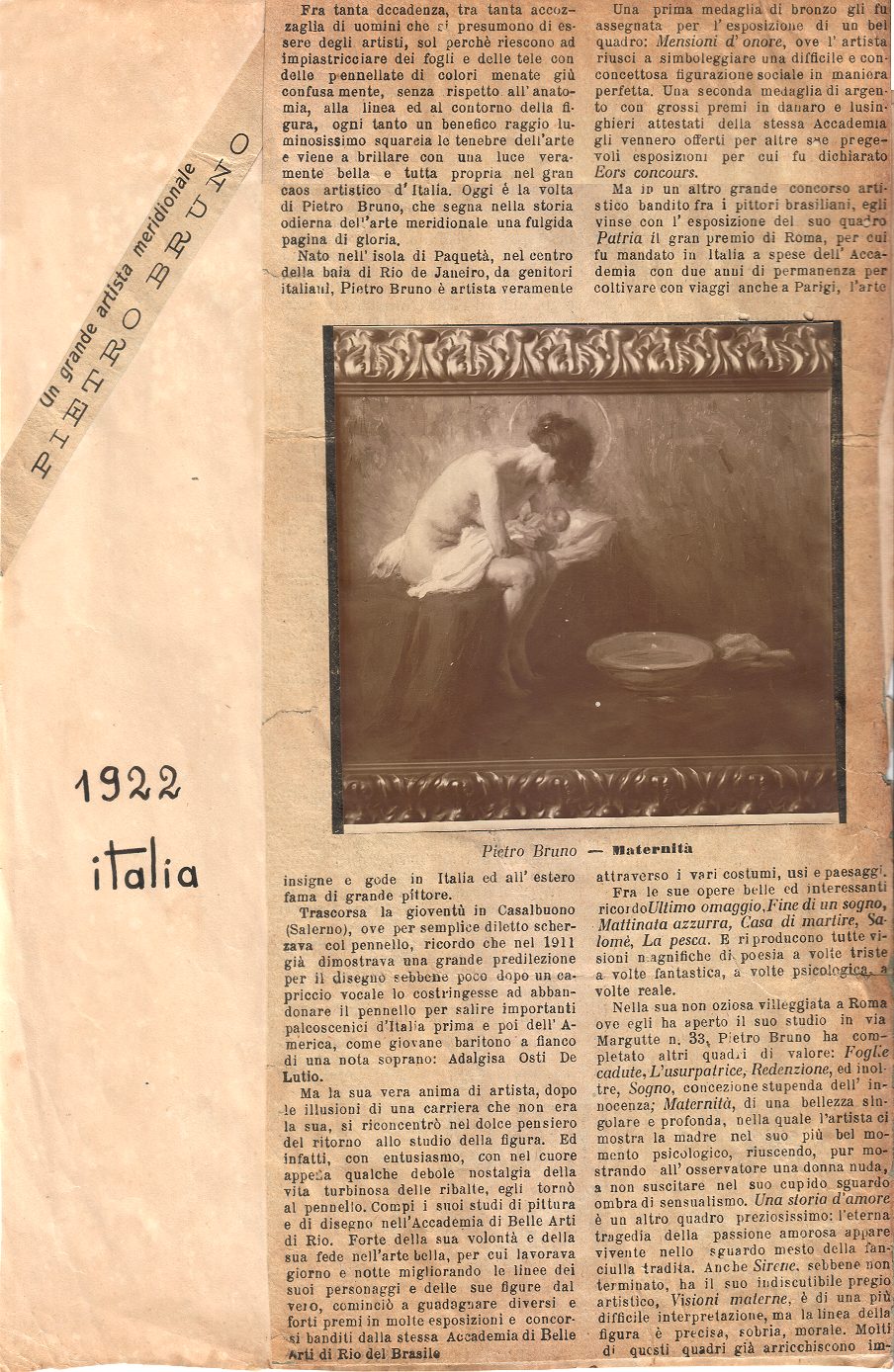 Recorte de reportagem publicada em jornal italiano